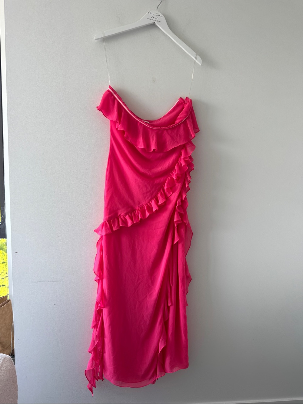 HOUSE OF CB Sarina Ruffle Strapless Maxi Dress L - Picture 2 of 5